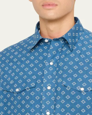 Ralph Lauren Purple Label Men's Wendover Bandana Western Shirt | Thumbnail 5 Ralph Lauren Purple Label Men's Wendover Bandana Western Shirt | Thumbnail 5