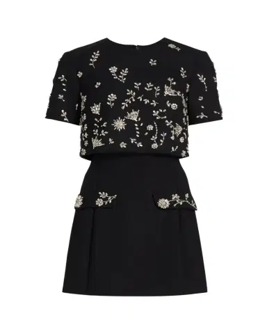 Oscar de la Renta Crystal Short-Sleeve Bolero Mini Dress | Thumbnail 1 Oscar de la Renta Crystal Short-Sleeve Bolero Mini Dress | Thumbnail 1