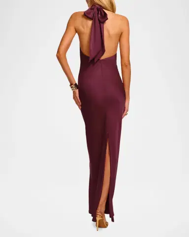 Ramy Brook Tatiana Low-Cut Halter Column Gown | Thumbnail 3 Ramy Brook Tatiana Low-Cut Halter Column Gown | Thumbnail 3