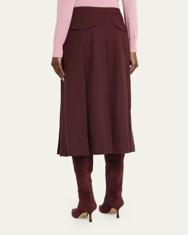 Lafayette 148 New York A-Line Stretch Wool Midi Skirt | Thumbnail 3 Lafayette 148 New York A-Line Stretch Wool Midi Skirt | Thumbnail 3