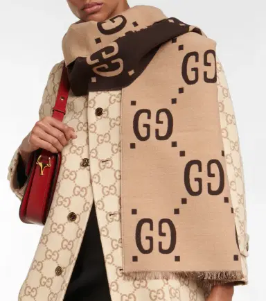 Gucci GG jacquard wool and silk scarf | Thumbnail 5 Gucci GG jacquard wool and silk scarf | Thumbnail 5