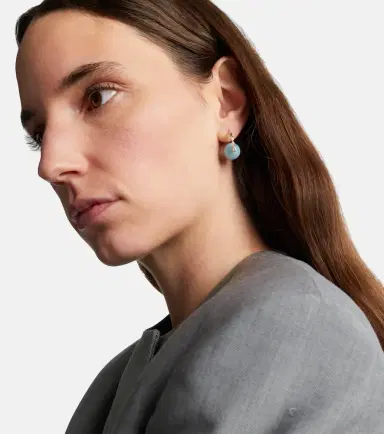 Sydney Evan 14kt gold earrings with diamonds and aquamarines | Thumbnail 4 Sydney Evan 14kt gold earrings with diamonds and aquamarines | Thumbnail 4
