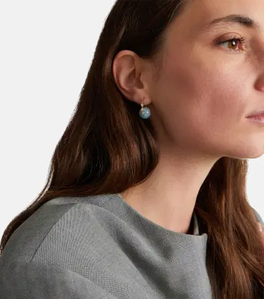 Sydney Evan 14kt gold earrings with diamonds and aquamarines | Thumbnail 5 Sydney Evan 14kt gold earrings with diamonds and aquamarines | Thumbnail 5