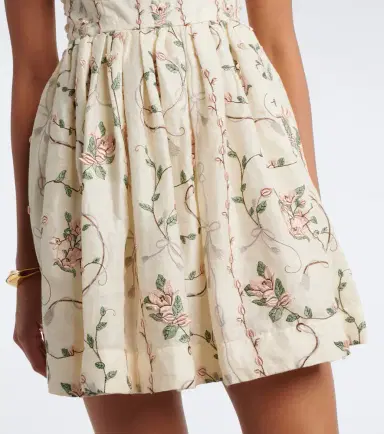 Agua by Agua Bendita Mielero embroidered floral linen minidress | Thumbnail 2 Agua by Agua Bendita Mielero embroidered floral linen minidress | Thumbnail 2