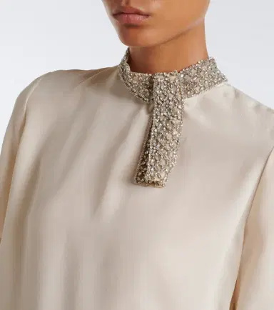 Valentino Embellished silk crêpe de chine top | Thumbnail 3 Valentino Embellished silk crêpe de chine top | Thumbnail 3