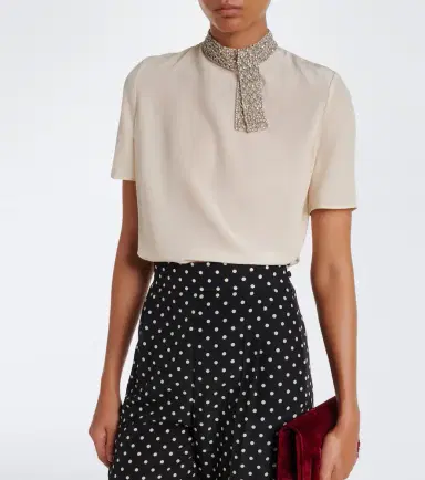 Valentino Embellished silk crêpe de chine top | Thumbnail 6 Valentino Embellished silk crêpe de chine top | Thumbnail 6