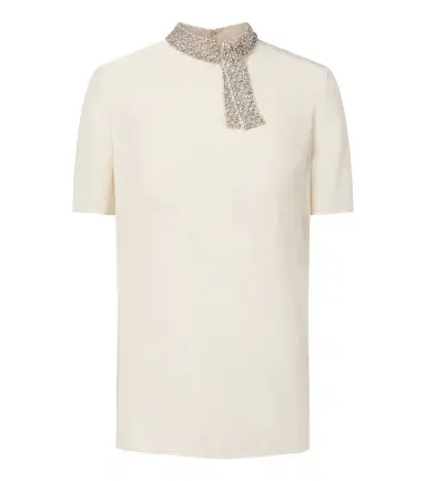 Valentino Embellished silk crêpe de chine top | Thumbnail 1 Valentino Embellished silk crêpe de chine top | Thumbnail 1