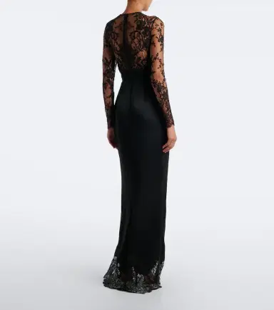 Elie Saab Lace-trimmed cotton and silk-blend gown | Thumbnail 5 Elie Saab Lace-trimmed cotton and silk-blend gown | Thumbnail 5