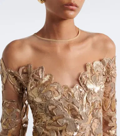 Elie Saab Embroidered sequined tulle gown | Thumbnail 6 Elie Saab Embroidered sequined tulle gown | Thumbnail 6