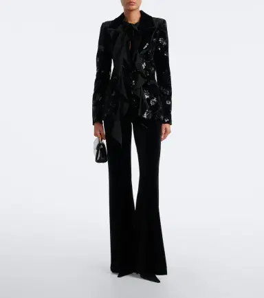 Elie Saab Sequined velvet blazer | Thumbnail 3 Elie Saab Sequined velvet blazer | Thumbnail 3
