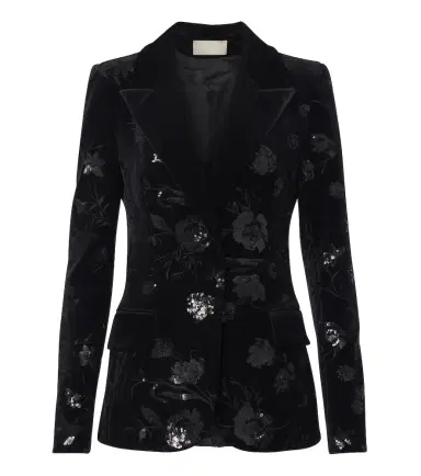 Elie Saab Sequined velvet blazer | Thumbnail 1 Elie Saab Sequined velvet blazer | Thumbnail 1