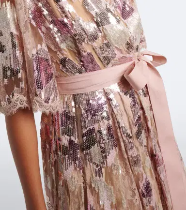 Elie Saab Sequined silk-blend tulle wrap dress | Thumbnail 2 Elie Saab Sequined silk-blend tulle wrap dress | Thumbnail 2