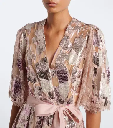 Elie Saab Sequined silk-blend tulle wrap dress | Thumbnail 5 Elie Saab Sequined silk-blend tulle wrap dress | Thumbnail 5