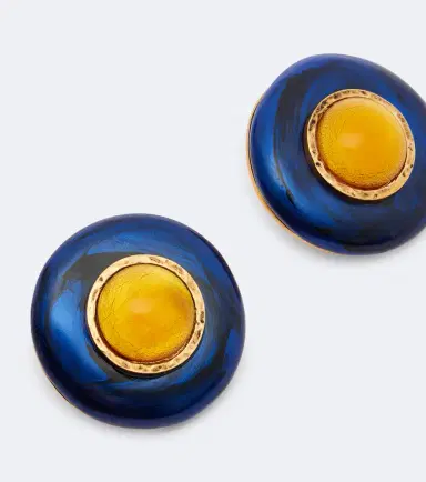 Saint Laurent Embellished clip-on earrings | Thumbnail 2 Saint Laurent Embellished clip-on earrings | Thumbnail 2