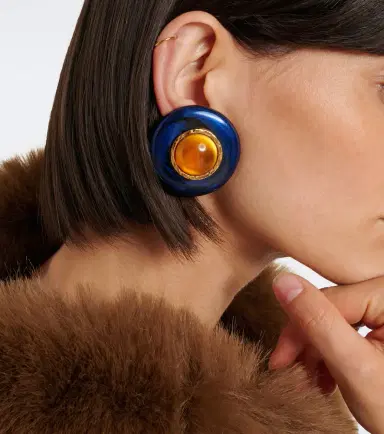 Saint Laurent Embellished clip-on earrings | Thumbnail 5 Saint Laurent Embellished clip-on earrings | Thumbnail 5