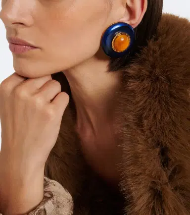 Saint Laurent Embellished clip-on earrings | Thumbnail 6 Saint Laurent Embellished clip-on earrings | Thumbnail 6