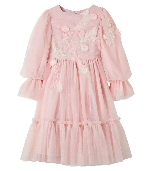 Embroidered ruffled gathered tulle dress Embroidered ruffled gathered tulle dress