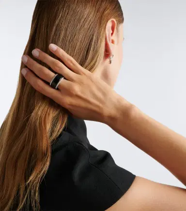 Suzanne Kalan Midi 18kt white gold tech ring jackets with diamonds | Thumbnail 4 Suzanne Kalan Midi 18kt white gold tech ring jackets with diamonds | Thumbnail 4