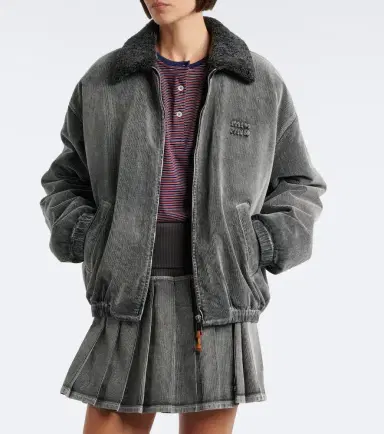 Miu Miu Corduroy cotton bomber jacket | Thumbnail 3 Miu Miu Corduroy cotton bomber jacket | Thumbnail 3