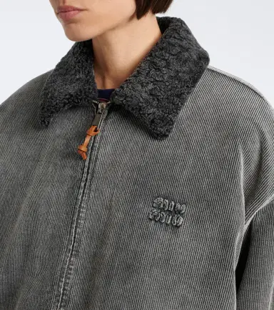Miu Miu Corduroy cotton bomber jacket | Thumbnail 6 Miu Miu Corduroy cotton bomber jacket | Thumbnail 6