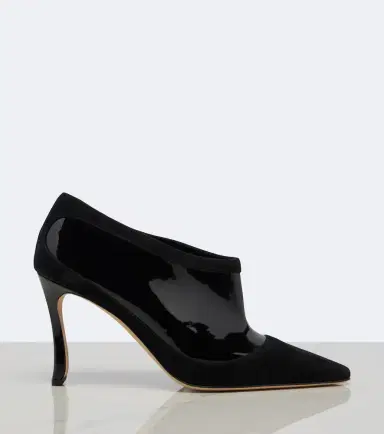 Manolo Blahnik Ters suede and patent leather pumps | Thumbnail 3 Manolo Blahnik Ters suede and patent leather pumps | Thumbnail 3
