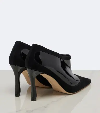 Manolo Blahnik Ters suede and patent leather pumps | Thumbnail 4 Manolo Blahnik Ters suede and patent leather pumps | Thumbnail 4