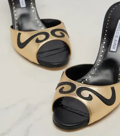 Manolo Blahnik Pintonamu embroidered metallic leather mules | Thumbnail 2 Manolo Blahnik Pintonamu embroidered metallic leather mules | Thumbnail 2