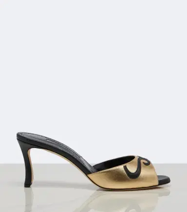 Manolo Blahnik Pintonamu embroidered metallic leather mules | Thumbnail 3 Manolo Blahnik Pintonamu embroidered metallic leather mules | Thumbnail 3