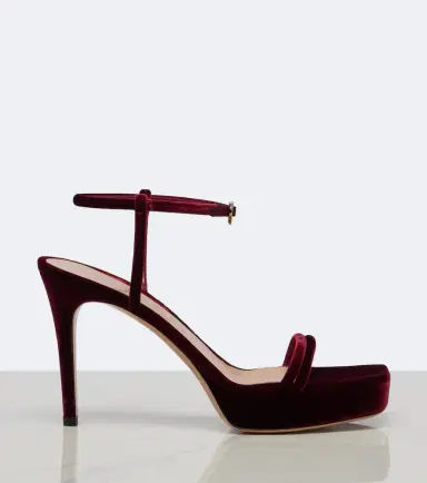 Gianvito Rossi Velvet platform sandals | Thumbnail 3 Gianvito Rossi Velvet platform sandals | Thumbnail 3