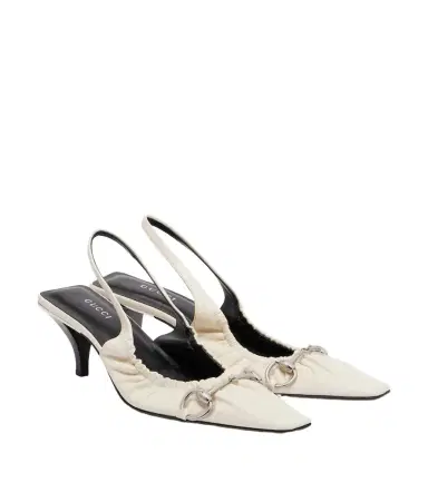 Gucci Vittoria Horsebit leather slingback pumps | Thumbnail 1 Gucci Vittoria Horsebit leather slingback pumps | Thumbnail 1