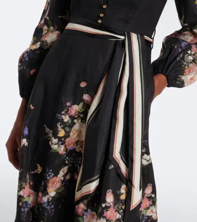 Zimmermann Valiant belted floral linen midi dress | Thumbnail 2 Zimmermann Valiant belted floral linen midi dress | Thumbnail 2