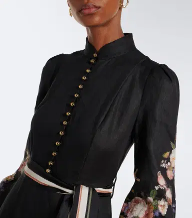Zimmermann Valiant belted floral linen midi dress | Thumbnail 4 Zimmermann Valiant belted floral linen midi dress | Thumbnail 4