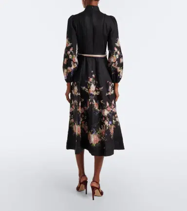 Zimmermann Valiant belted floral linen midi dress | Thumbnail 5 Zimmermann Valiant belted floral linen midi dress | Thumbnail 5
