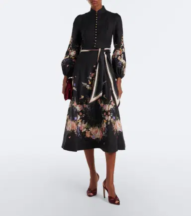 Zimmermann Valiant belted floral linen midi dress | Thumbnail 6 Zimmermann Valiant belted floral linen midi dress | Thumbnail 6