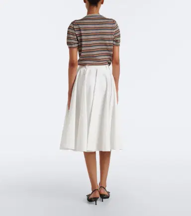Prada Belted cotton midi skirt | Thumbnail 3 Prada Belted cotton midi skirt | Thumbnail 3