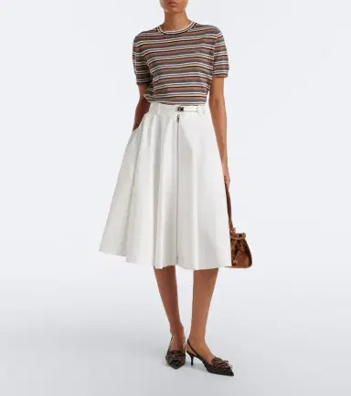 Prada Belted cotton midi skirt | Thumbnail 5 Prada Belted cotton midi skirt | Thumbnail 5