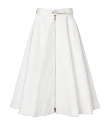 Prada Belted cotton midi skirt | Thumbnail 1 Prada Belted cotton midi skirt | Thumbnail 1