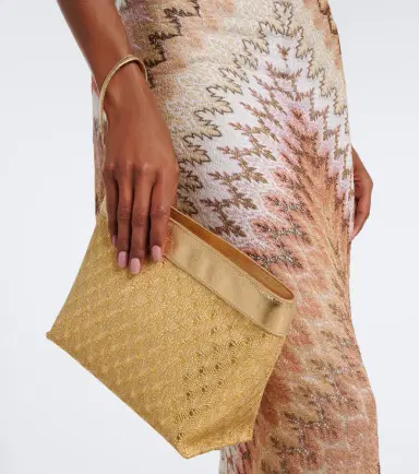 Missoni Mini leather-trimmed lamé pouch | Thumbnail 4 Missoni Mini leather-trimmed lamé pouch | Thumbnail 4