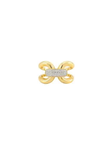 Wish Fine Jewelry 0.18ct Diamond 18K Gold Multi Row Ring | Thumbnail 1 Wish Fine Jewelry 0.18ct Diamond 18K Gold Multi Row Ring | Thumbnail 1