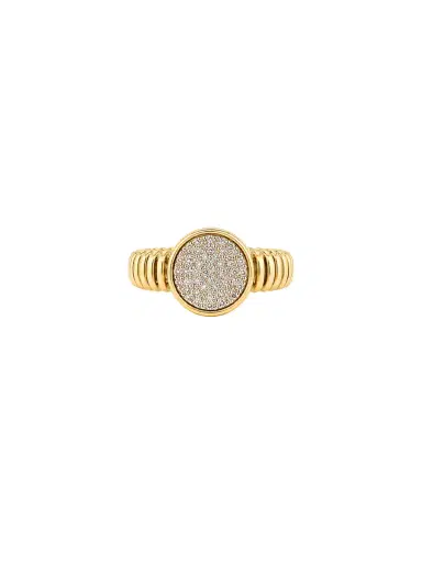 Wish Fine Jewelry 0.18ct Diamond Signet Ring in 18K Yellow Gold | Thumbnail 1 Wish Fine Jewelry 0.18ct Diamond Signet Ring in 18K Yellow Gold | Thumbnail 1