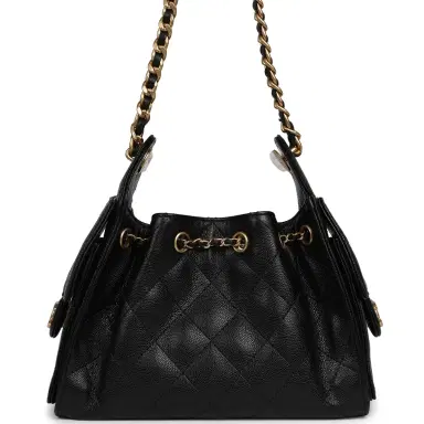 Chanel Chanel Mini 25 Hobo Bag Black Caviar Antique Gold Hardware | Thumbnail 4 Chanel Chanel Mini 25 Hobo Bag Black Caviar Antique Gold Hardware | Thumbnail 4