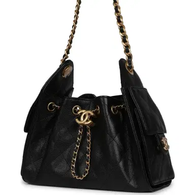 Chanel Chanel Mini 25 Hobo Bag Black Caviar Antique Gold Hardware | Thumbnail 5 Chanel Chanel Mini 25 Hobo Bag Black Caviar Antique Gold Hardware | Thumbnail 5