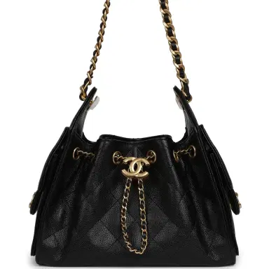 Chanel Chanel Mini 25 Hobo Bag Black Caviar Antique Gold Hardware | Thumbnail 1 Chanel Chanel Mini 25 Hobo Bag Black Caviar Antique Gold Hardware | Thumbnail 1