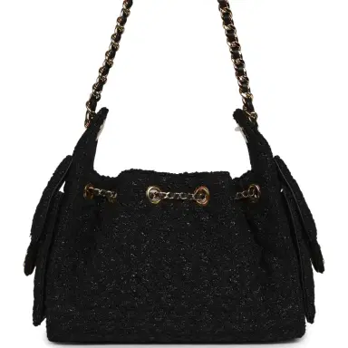 Chanel Chanel Mini 25 Hobo Bag Black Tweed Bouclé Gold Hardware | Thumbnail 4 Chanel Chanel Mini 25 Hobo Bag Black Tweed Bouclé Gold Hardware | Thumbnail 4