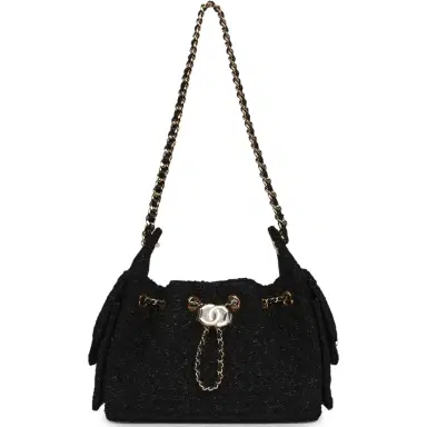 Chanel Chanel Mini 25 Hobo Bag Black Tweed Bouclé Gold Hardware | Thumbnail 6 Chanel Chanel Mini 25 Hobo Bag Black Tweed Bouclé Gold Hardware | Thumbnail 6