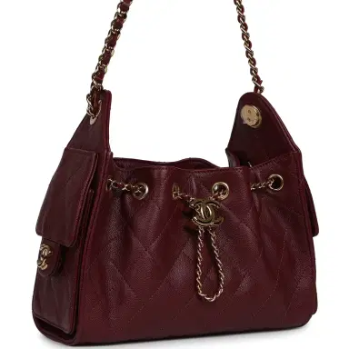 Chanel Chanel Mini 25 Hobo Bag Dark Burgundy Caviar Gold Hardware | Thumbnail 2 Chanel Chanel Mini 25 Hobo Bag Dark Burgundy Caviar Gold Hardware | Thumbnail 2