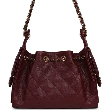 Chanel Chanel Mini 25 Hobo Bag Dark Burgundy Caviar Gold Hardware | Thumbnail 4 Chanel Chanel Mini 25 Hobo Bag Dark Burgundy Caviar Gold Hardware | Thumbnail 4