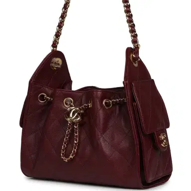 Chanel Chanel Mini 25 Hobo Bag Dark Burgundy Caviar Gold Hardware | Thumbnail 5 Chanel Chanel Mini 25 Hobo Bag Dark Burgundy Caviar Gold Hardware | Thumbnail 5