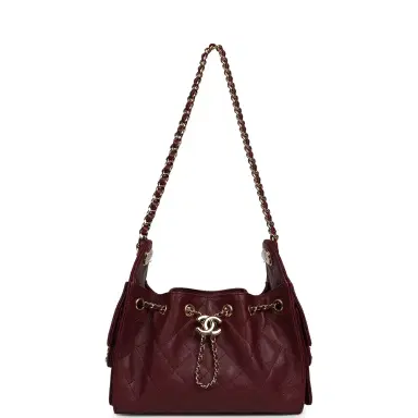 Chanel Chanel Mini 25 Hobo Bag Dark Burgundy Caviar Gold Hardware | Thumbnail 7 Chanel Chanel Mini 25 Hobo Bag Dark Burgundy Caviar Gold Hardware | Thumbnail 7