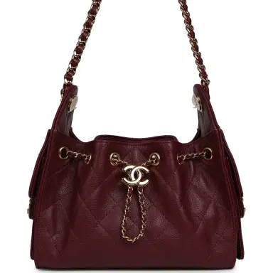 Chanel Chanel Mini 25 Hobo Bag Dark Burgundy Caviar Gold Hardware | Thumbnail 1 Chanel Chanel Mini 25 Hobo Bag Dark Burgundy Caviar Gold Hardware | Thumbnail 1